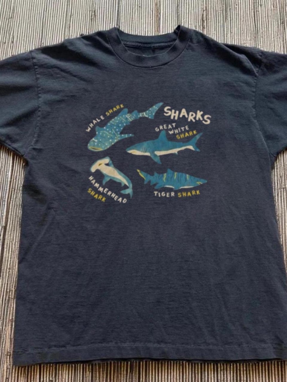 Gildan Navy Short-Sleeve Shark Graphic Tee